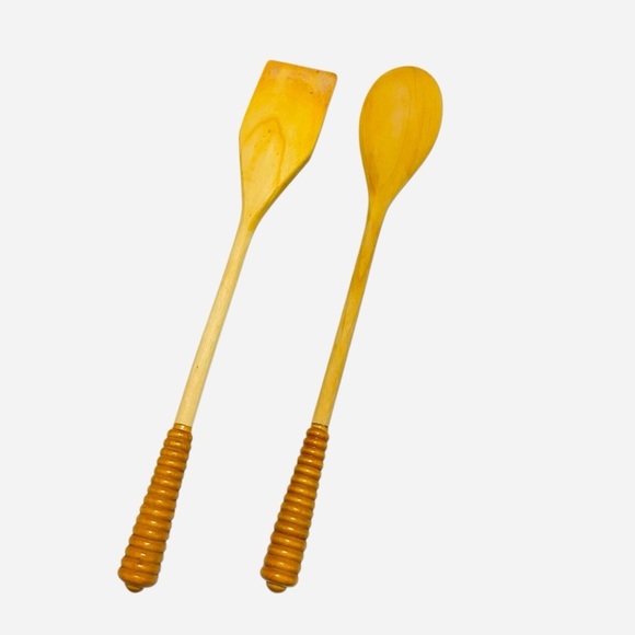 Wooden Cooking Utensil Set, Wooden Spoon, wooden spatula, wooden salad Tosser - Picture 2 of 8
